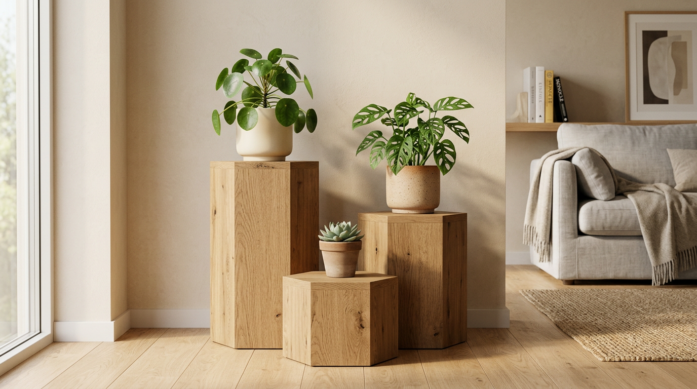 Nook Plant Stand Set of 3 — Staggered Heights for Indoor Garden