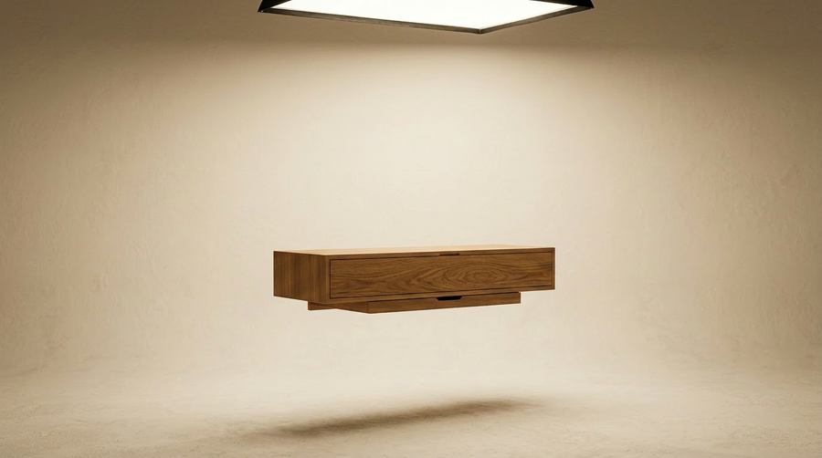 Forma Floating Shelf Long — Walnut Wall Display