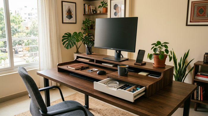Nook Monitor Riser & Desk Organizer — Eco-Friendly Particle Board