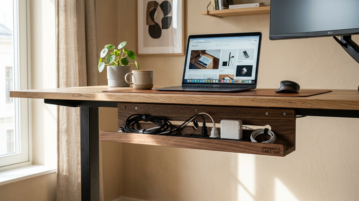 Nook Under-Desk Cable Management Tray — Hide the Mess