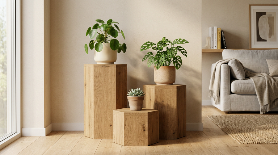 Nook Plant Stand Set of 3 — Staggered Heights for Indoor Garden